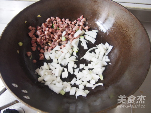 Basil Sausage Beef Fried Rice recipe