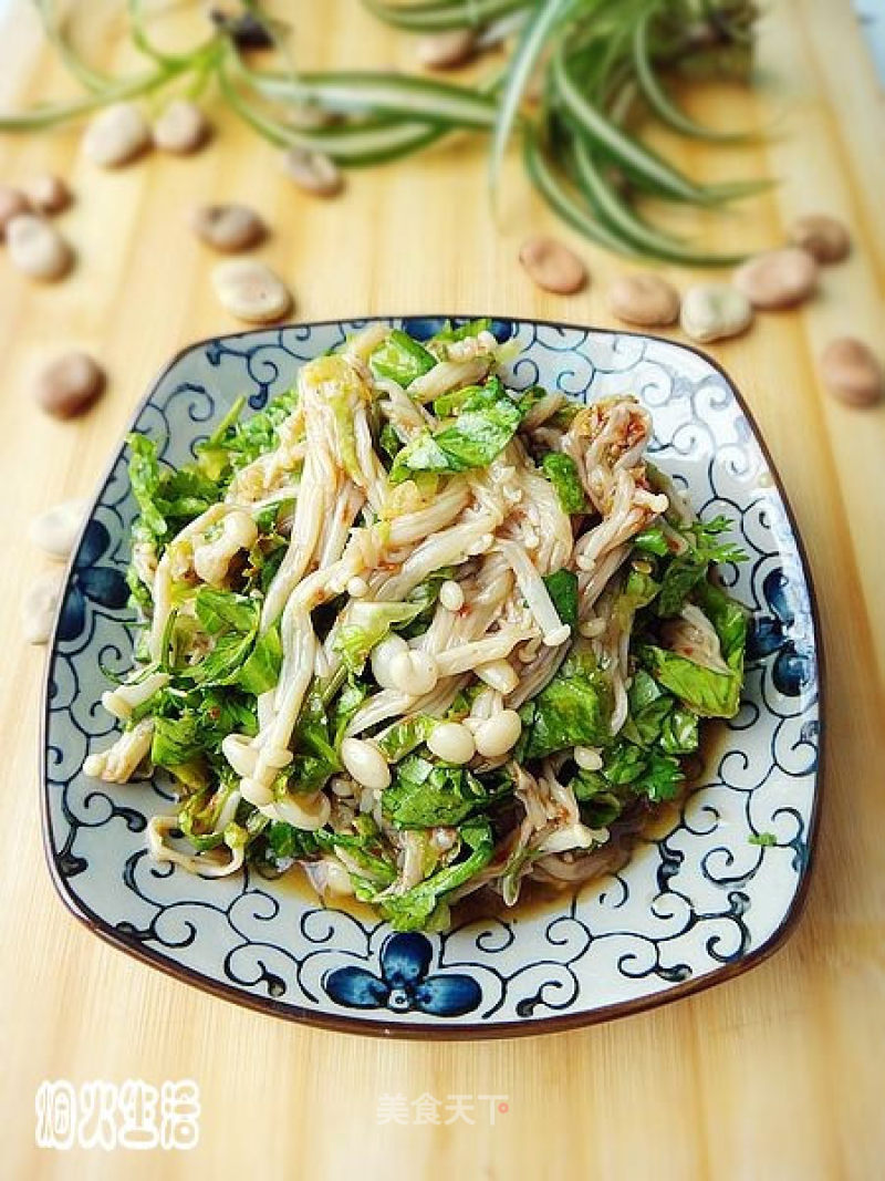 Enoki Mushroom with Lettuce recipe