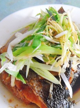 Salted Fish with Scallion and Ginger Oil recipe