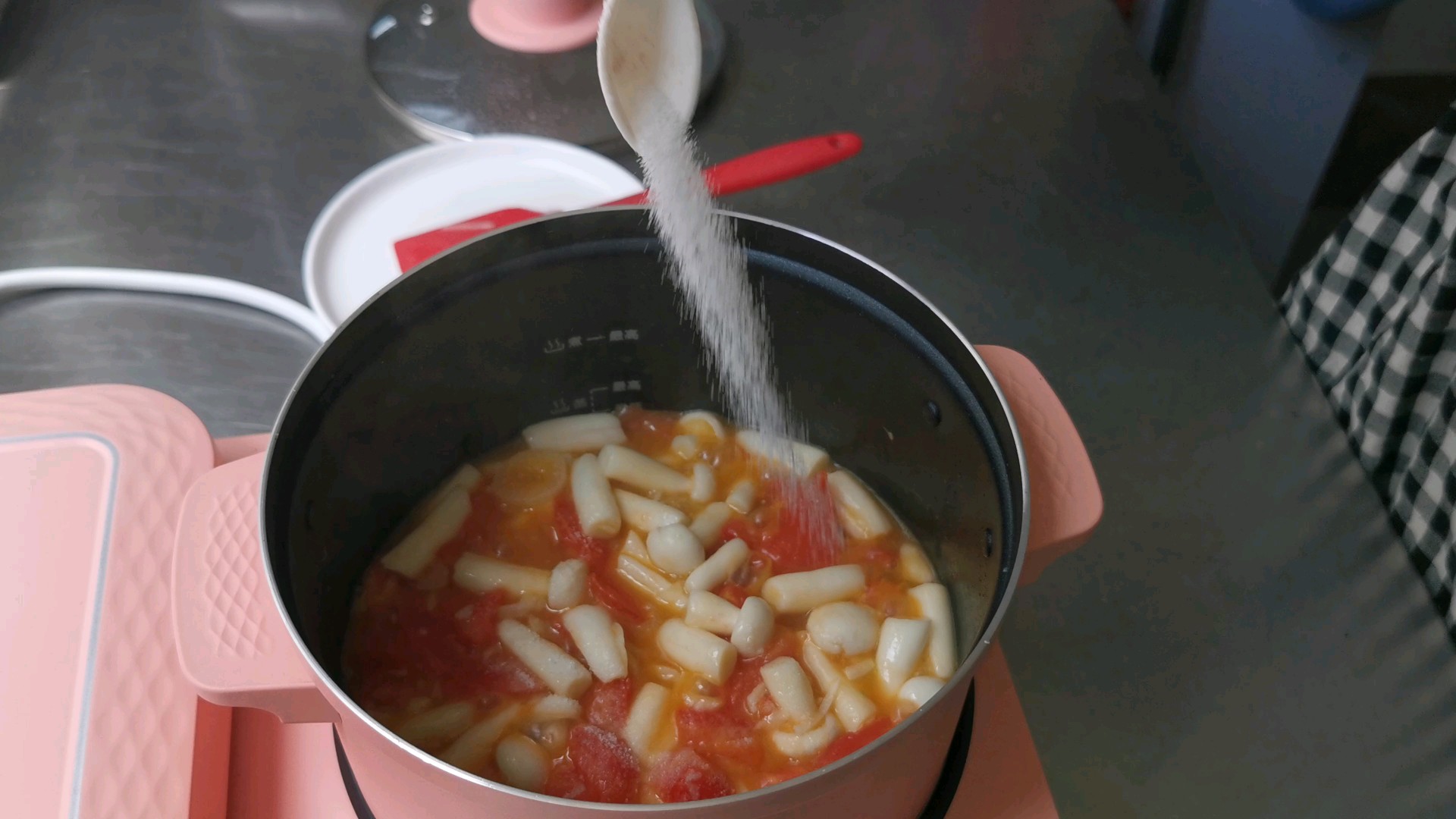 Seafood Mushroom Tomato Egg Drop Soup recipe