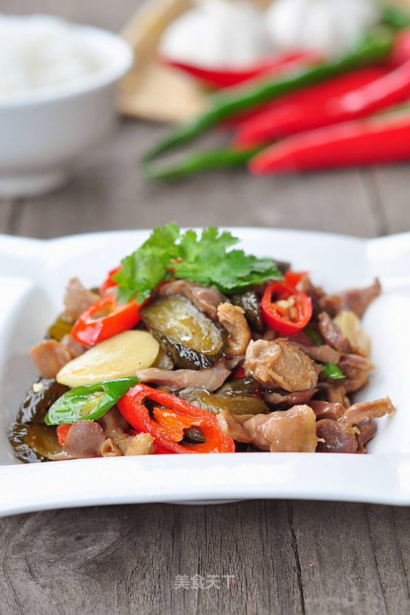 Fried Chicken Gizzards with Pickled Cucumbers recipe