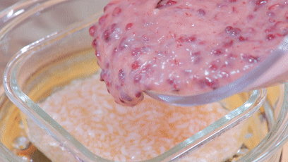 Two-color Red Bean Cake Baby Food Supplement Recipe recipe
