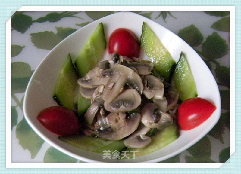 Double Mix with Mushroom and Cucumber Slices recipe