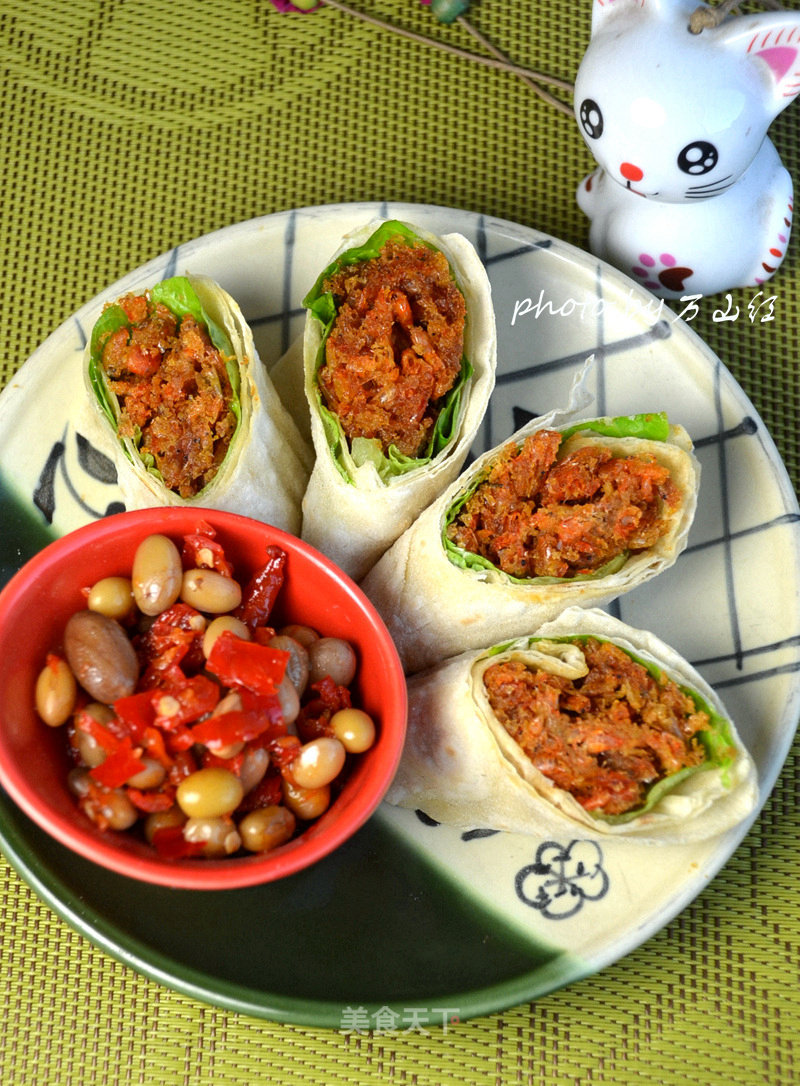 Fried Small River Prawn Burrito recipe