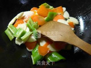 Stir-fried Rice White with Peppers and Carrots recipe