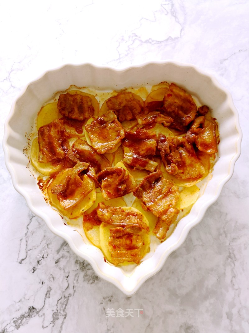 Roasted Potato Chips with Pork Belly recipe