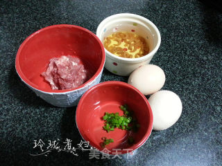 Minced Meat and Dried Shrimp Steamed Egg recipe