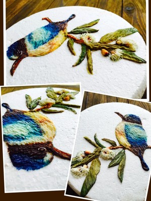 Hand-painted with Butter Cream-detailed Explanation of European-style Embroidered Flowers and Birds recipe