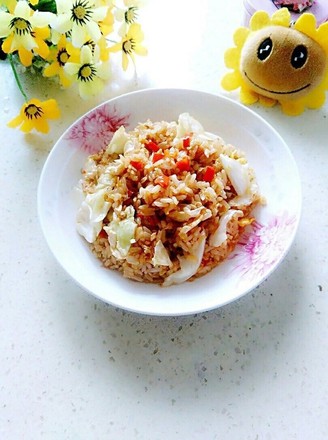 Fried Rice with Chopped Pepper, Cabbage and Egg recipe