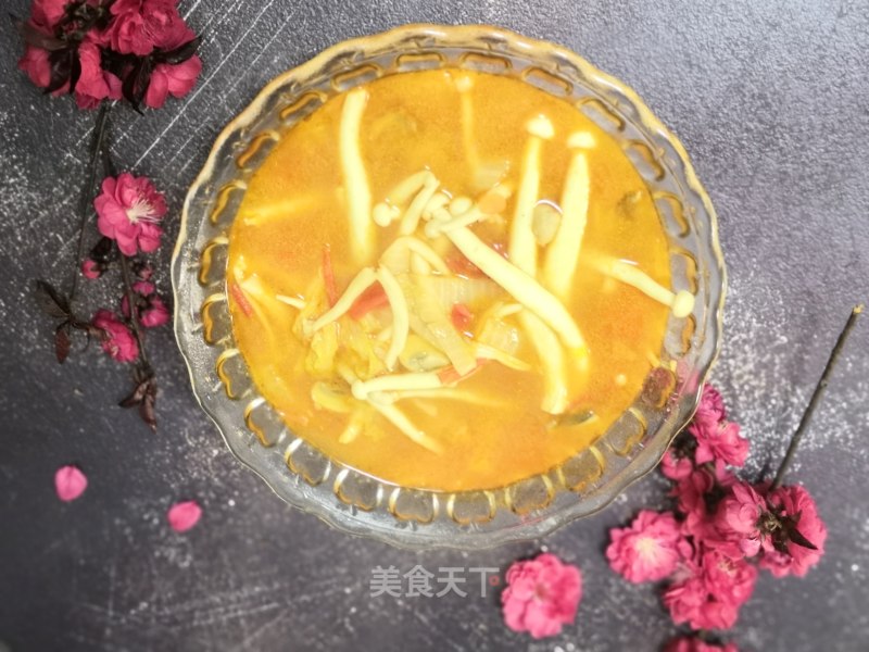 Matsutake Mushroom, Baby Vegetable and Shrimp Soup