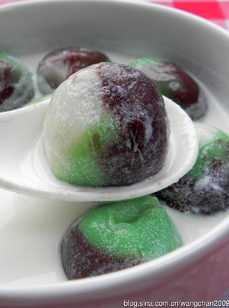 Three-color Agate and Red Bean Paste Glutinous Rice Balls recipe