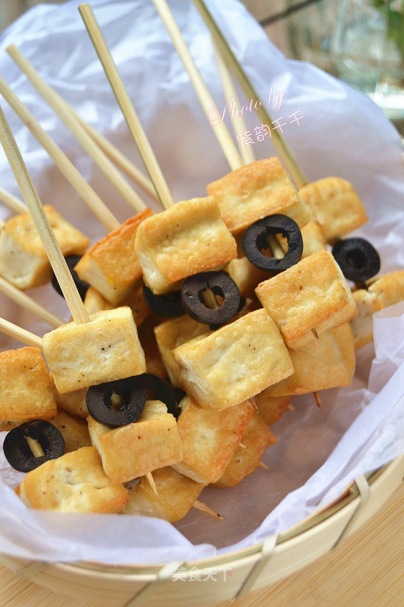 Black Olive Tofu Skewers recipe