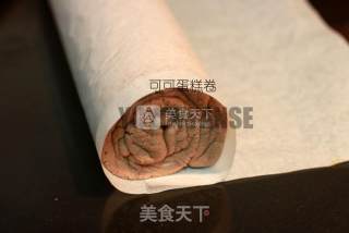 #aca烤明星大赛# Cocoa Jam Chiffon Cake Roll recipe