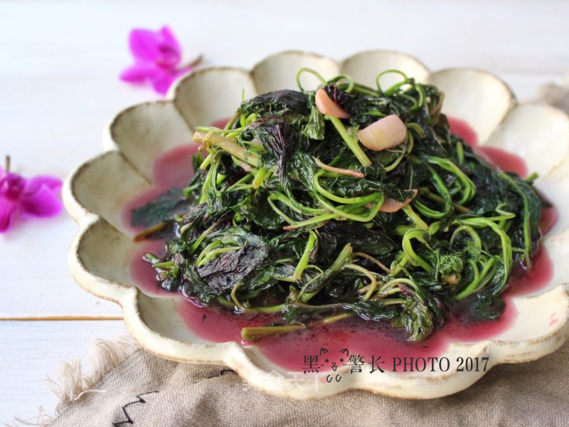 #春食野菜香#red Amaranth with Garlic recipe