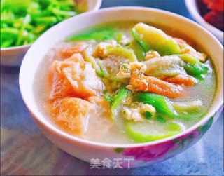 Loofah Fried Egg Soup recipe