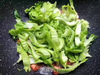 Stir-fried Mustard with Pork Belly recipe
