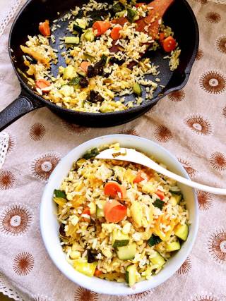 Fried Rice with Pickled Vegetables, Ham and Egg recipe