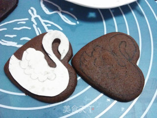 Chocolate Cookies with Swan Frosting recipe