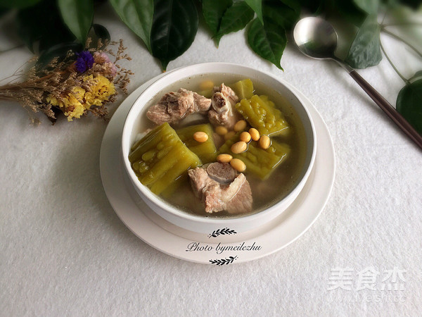 Bitter Gourd and Soy Bean Pork Rib Soup recipe