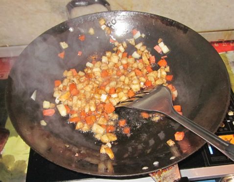 Potato and Tomato Fried Rice recipe