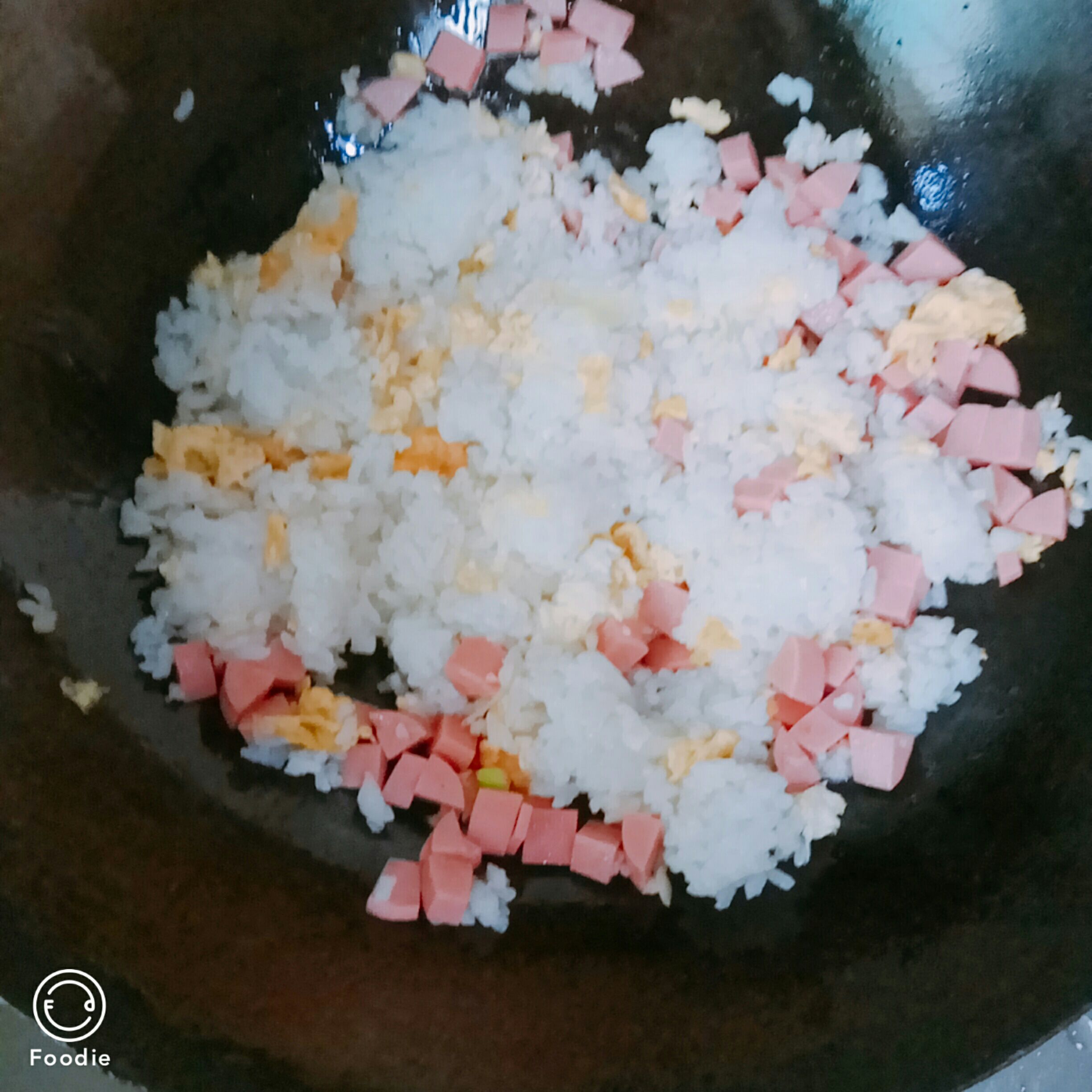 Fried Rice with Ham and Egg recipe