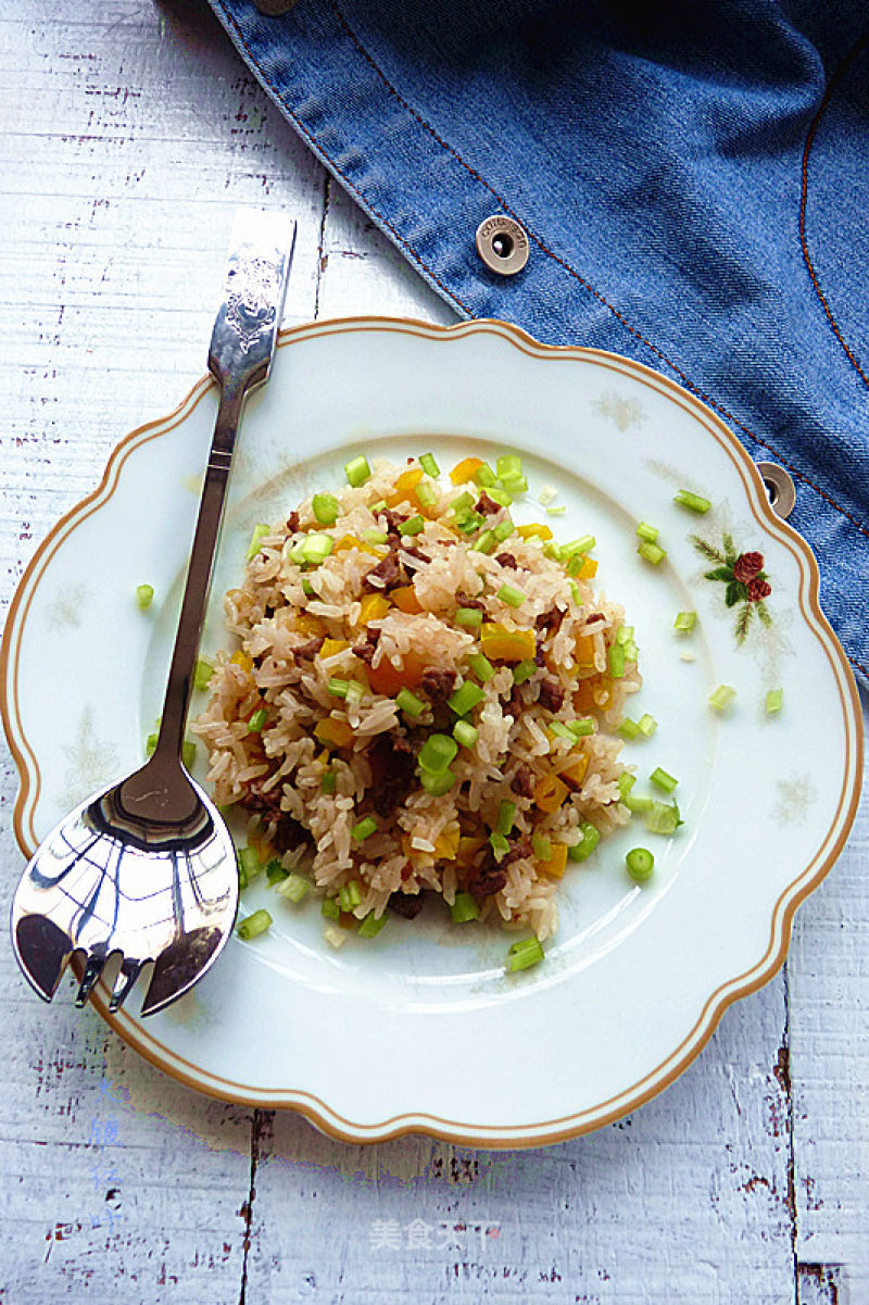 Bell Pepper Beef Fried Rice recipe