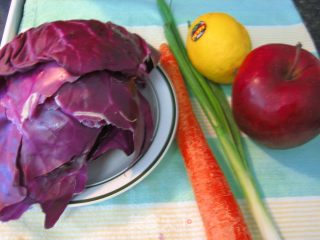 Purple Cabbage Mixed with Apple Salad recipe