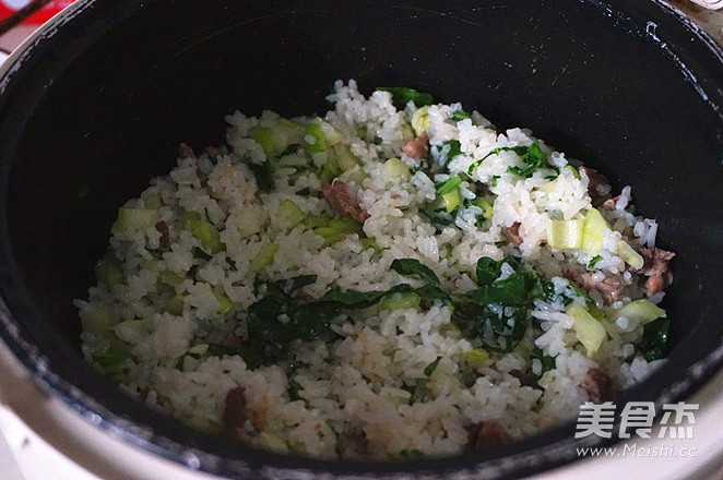 Braised Rice with Vegetables and Minced Meat recipe