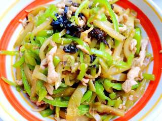 Stir-fried Shredded Pork with Green Pepper and Mustard recipe