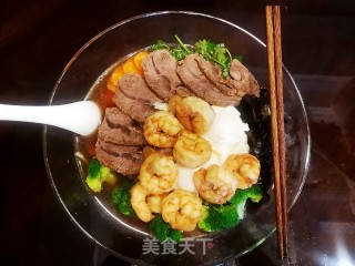 Beef, Shrimp and Vegetable Noodles recipe