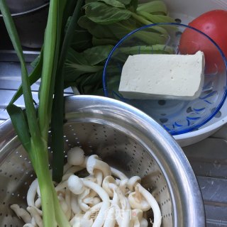 White Mushroom Tofu Soup recipe