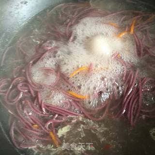 Purple Potato Noodles with Red Oil recipe