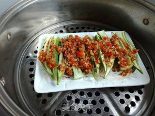 #蒸菜# Steamed Okra with Chopped Pepper Garlic Vermicelli recipe