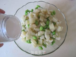 Chopped Pepper and Edamame with Lotus Root recipe