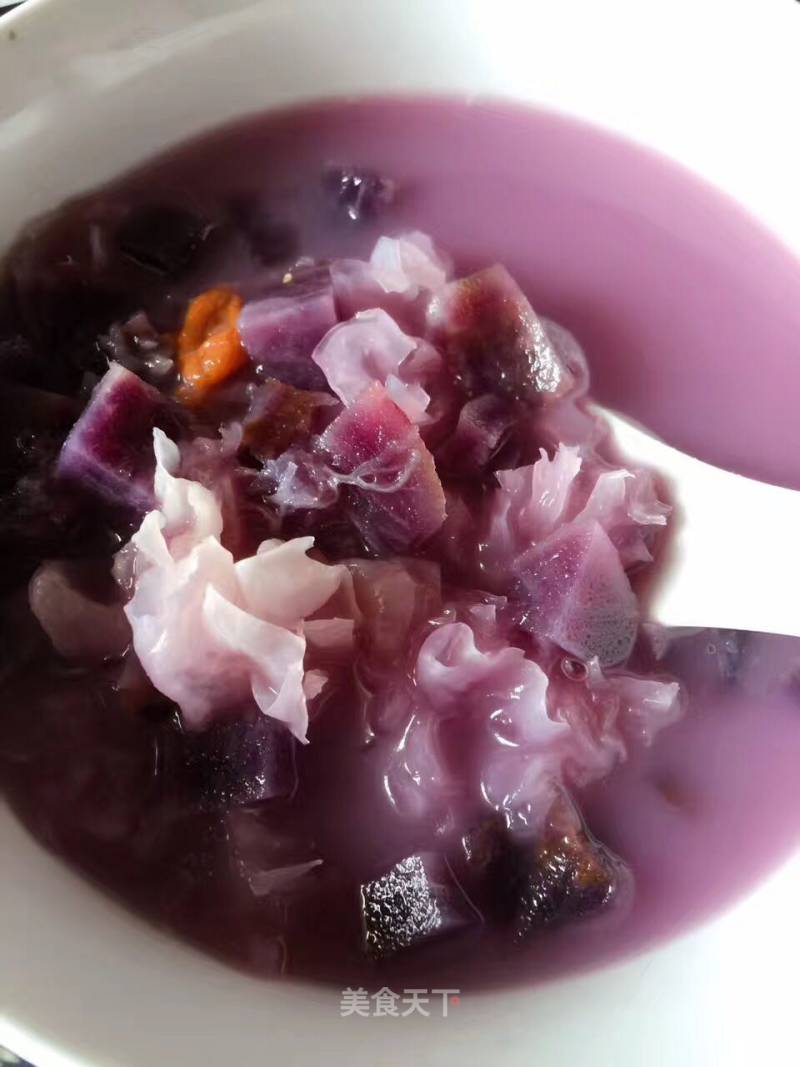 Summer Cold Purple Potato and White Fungus Soup