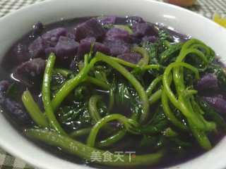 Purple Sweet Potato Leaf Soup recipe