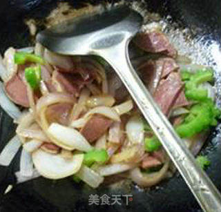 Bitter Gourd Pork Tongue Fried with Onions recipe