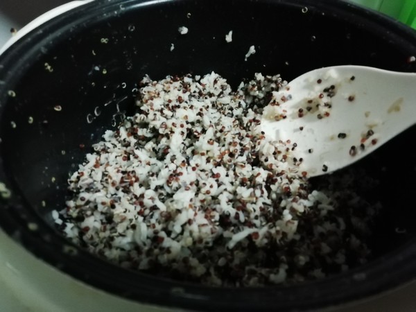 Three Color Quinoa Oyster Fried Rice recipe