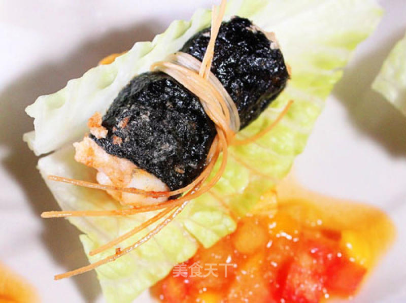 Japanese Style Cuttlefish and Seaweed Dragon Beard recipe