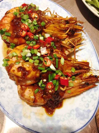 Braised Prawns with Glutinous Rice recipe