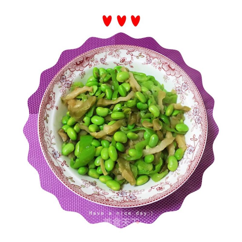 Fried Edamame with Mustard and Chili