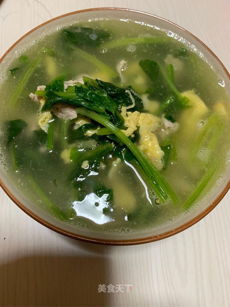 Spinach Lean Meat and Egg Soup recipe