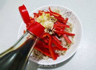 Red Pepper Mixed with Enoki Mushrooms recipe