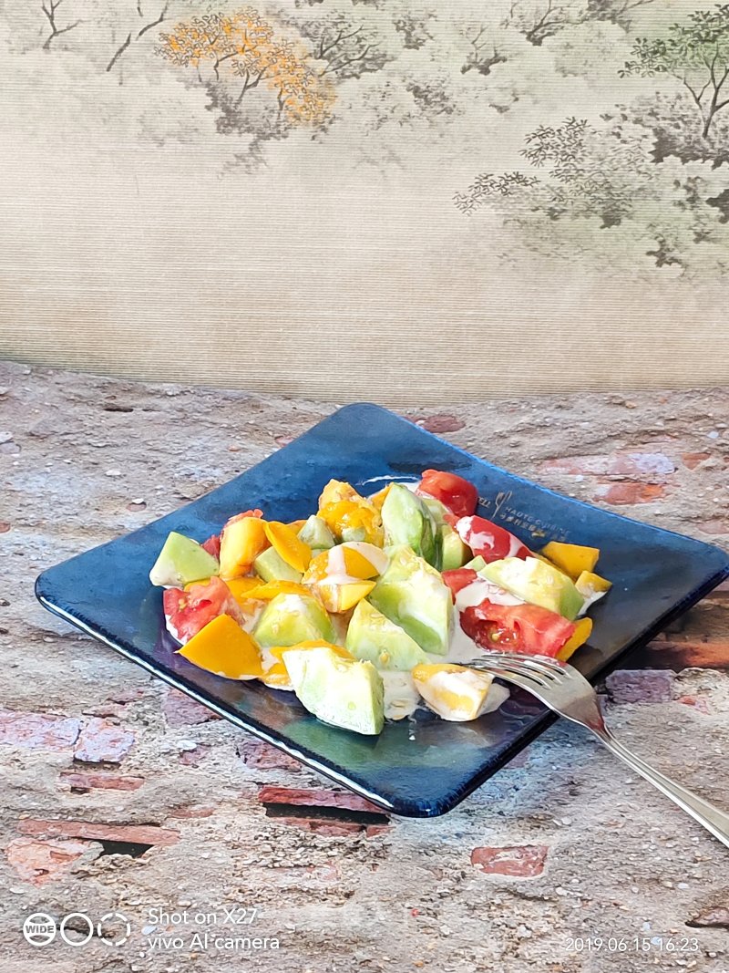 Melon Mixed with Yellow Peaches recipe
