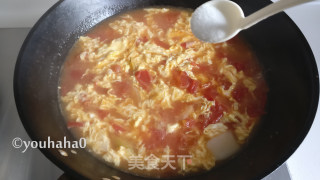 #锅菜#tomato Egg Rice Cake Soup recipe