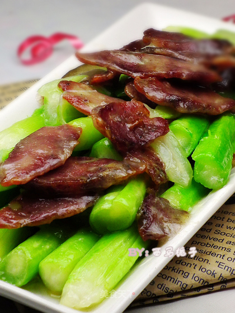 Sausage Stir-fried Choy Sum recipe