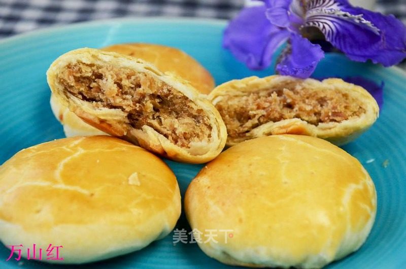 Kidney Bean Meat Floss Pastry Mooncakes recipe