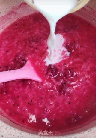 Milky Dragon Fruit Porridge recipe