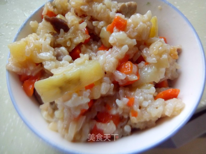 Fried Rice with Potatoes and Carrots recipe