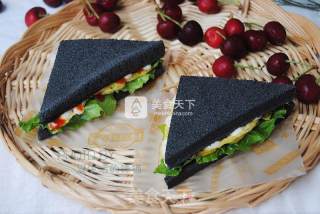 #aca烤明星大赛#bamboo Charcoal Cake Sandwich recipe